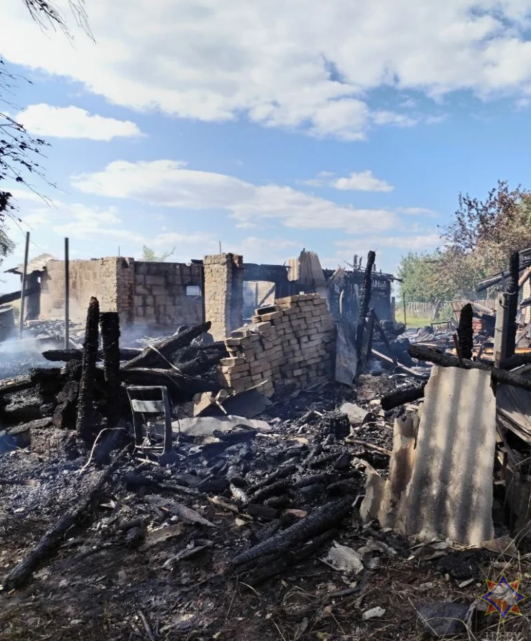 Последствия пожара в деревне Бесчинье Чаусского района, 3.07.2023 г.