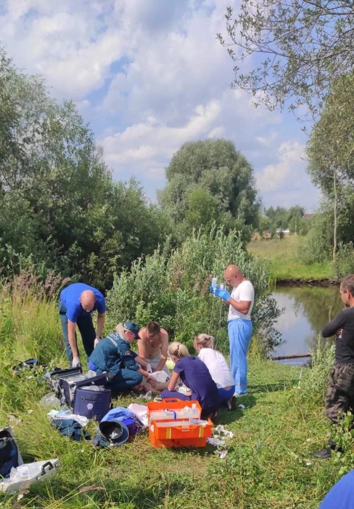 Озеро в деревне Каменка Могилевского района. Здесь утонул ребенок. 17.07.2023 г Фото: Могилевское областное УМЧС.