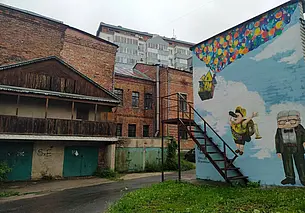 Создан мурал на стене здания по переулку Комиссариатскому  в Могилеве. Фотофакт