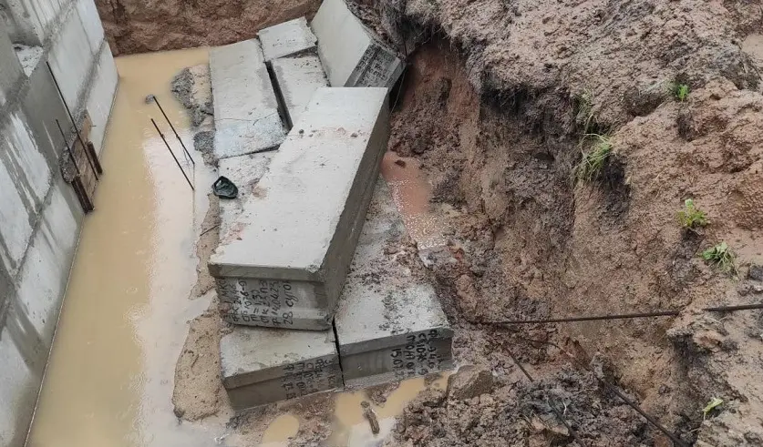 Место трагедии в деревне Махово на территории подстанции, где проводились работы по реконструкции объекта. Фото: УГКСЭ по Могилевской области