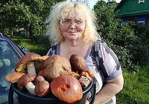 Ведро боровиков и красноголовиков из-под Титовки и сыроежки из Петровичей