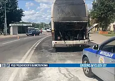 В Гродно горел туристический автобус