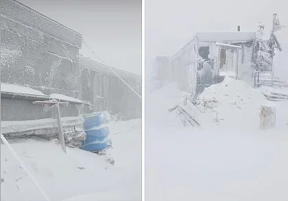 На севере Италии резко похолодало, в Альпах прошел снегопад. Фотофакт