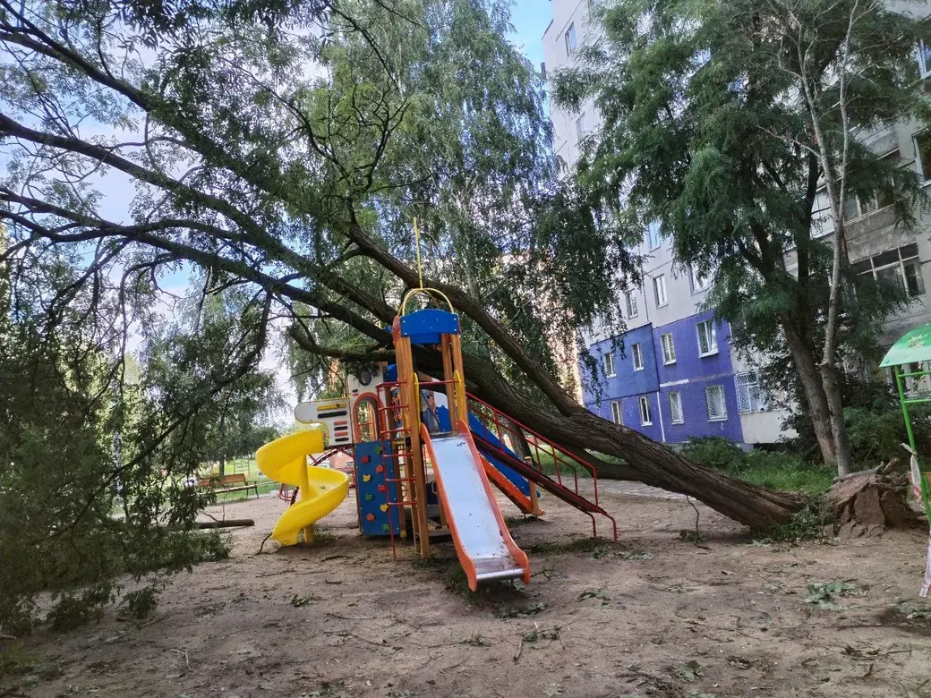 8 августа 2023 г. Последствия непогоды в Могилеве на Гришина.