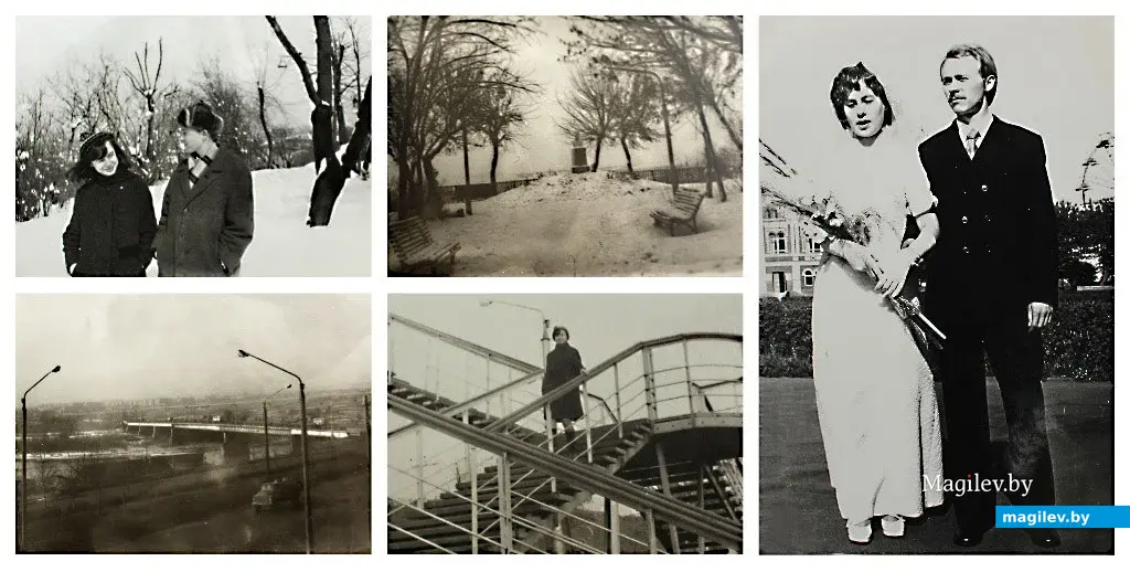 Родители Аллы Шилкиной-Великановой Галина Иосифовна и Николай Николаевич. Справа – их свадебное фото на Советской (ныне Славы) площади. Слева вверху – они в парке