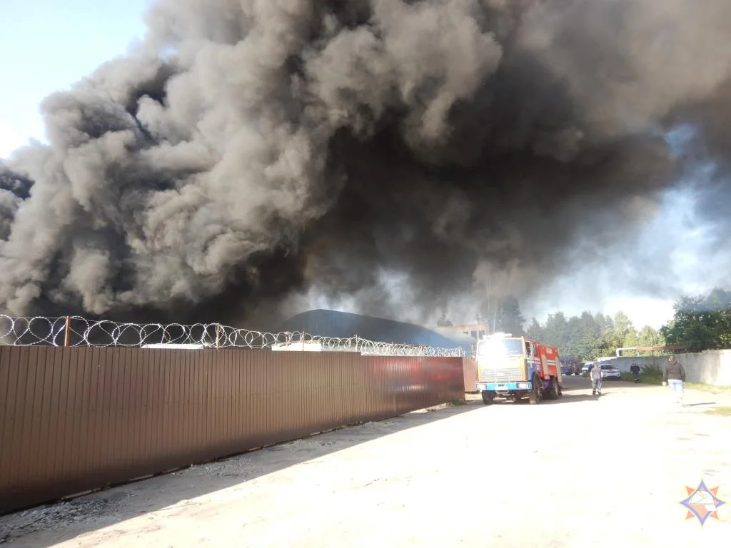 10.08.23г. На территории ОАО «Бел ВТИ» в Могилеве горели бытовые отходы. Фото МЧС