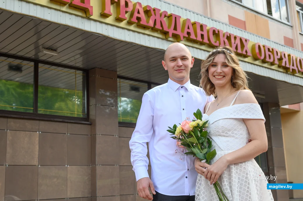 11.08.2023. Отдел ЗАГС Бобруйского горисполкома. Свадебная пара. Анастасия и Михаил