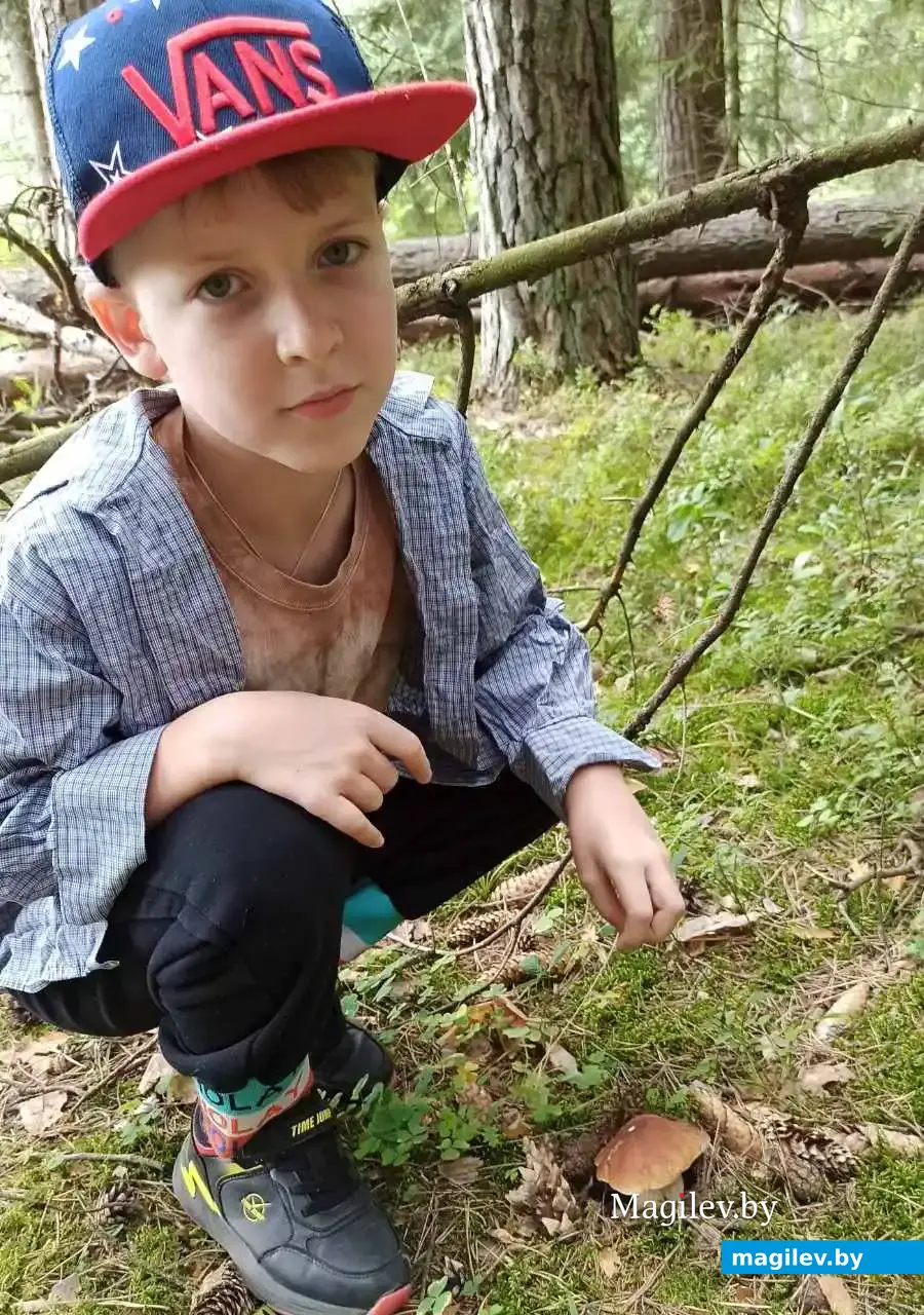 Юный грибник Александр Чиженок, из Бобруйска.