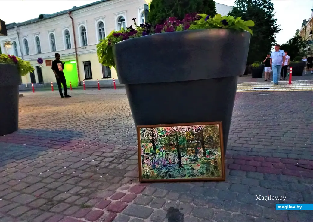 Район Пожарного переулка и наша картина. Могилев, август, 2023 г.