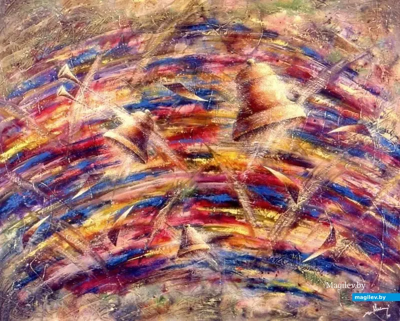 В Могилеве не сохранились картины, написанные по мотивам песен «Led Zeppelin». А вот замечательный художник из Минска Дмитрий Маслий, мой хороший товарищ, свои