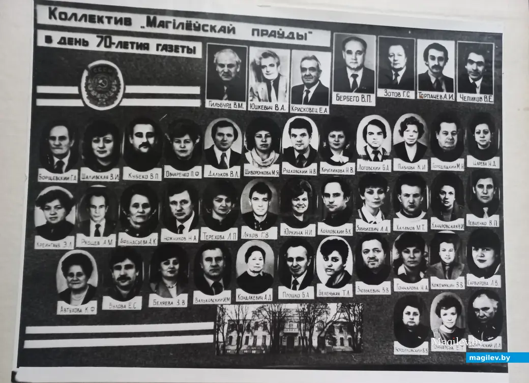 Страница юбилейного фотоальбома, 1988 г.