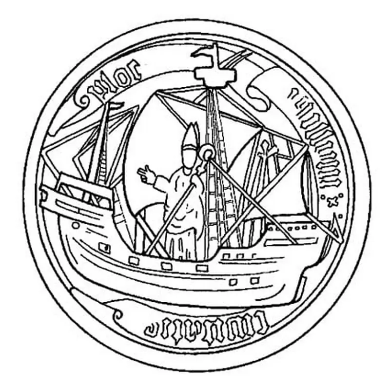 Пячатка з гербам Полацка канца XV – пачатку XVI ст. з выявай каталіцкага біскупа (пад уплывам Рыгі).