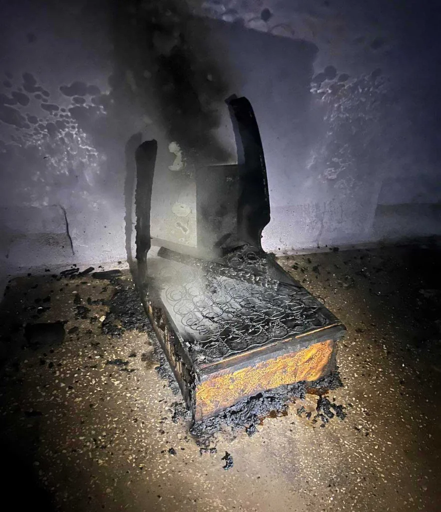 Могилев, 14.10.2023 г. Последствия пожара в доме №6 по ул. Бурденко.