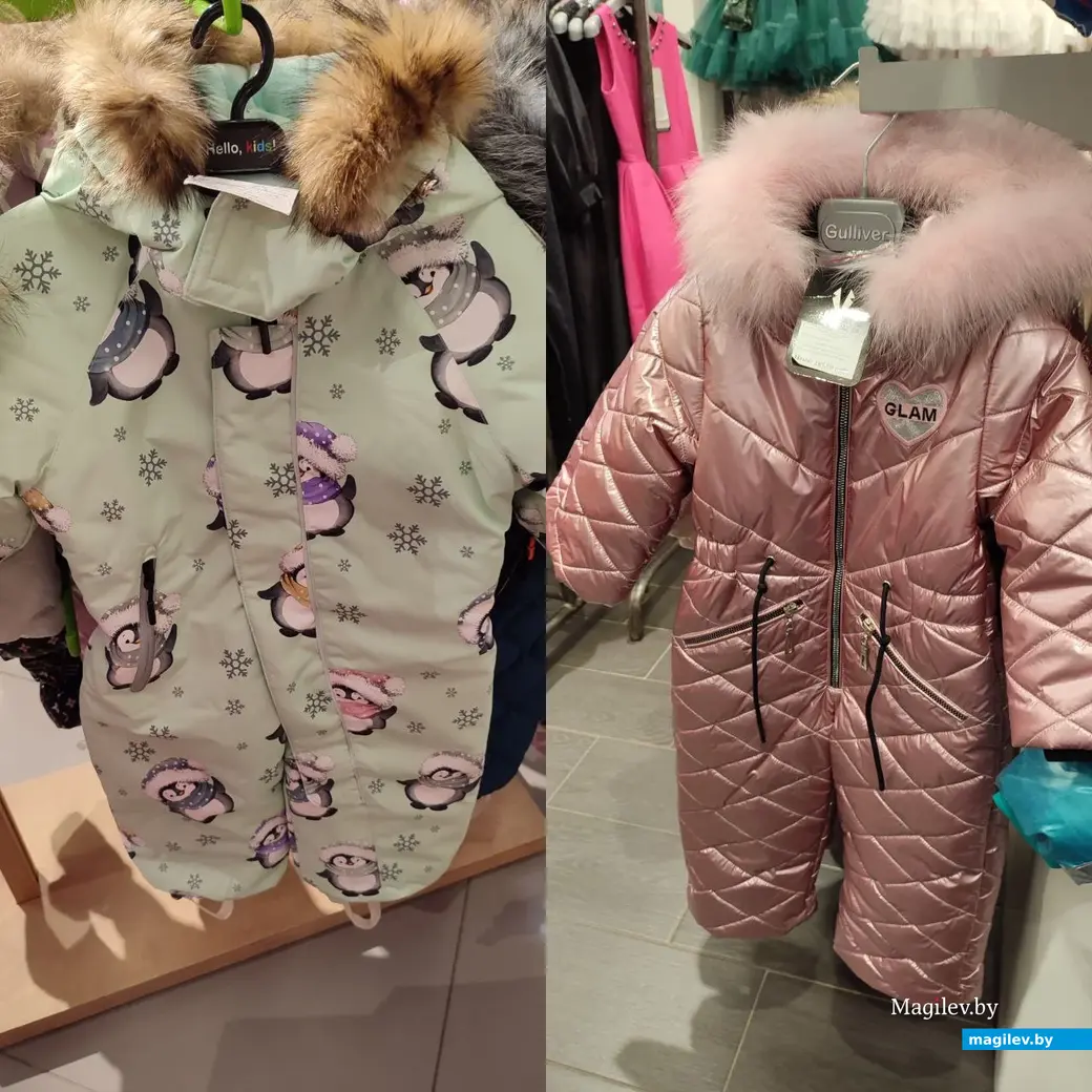 Костюмы из двух магазинов в торговом центре Е-Сити. Цена первого – 185 рублей, второго – 265.