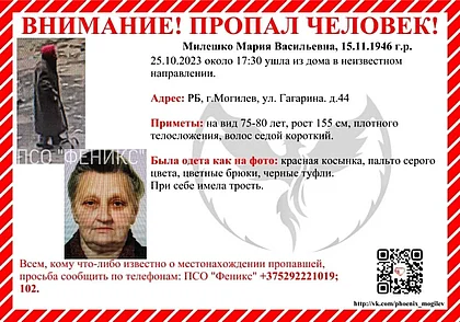 В Могилеве искали пожилую женщину  Ушла из дома и пропала
