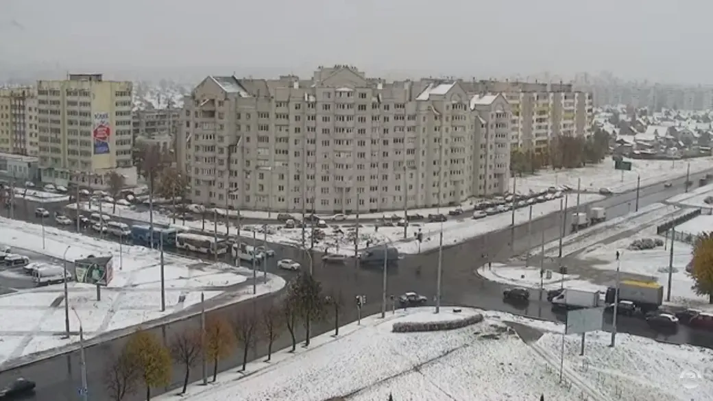 26 октября 2023г. В Могилеве выпал первый снег.