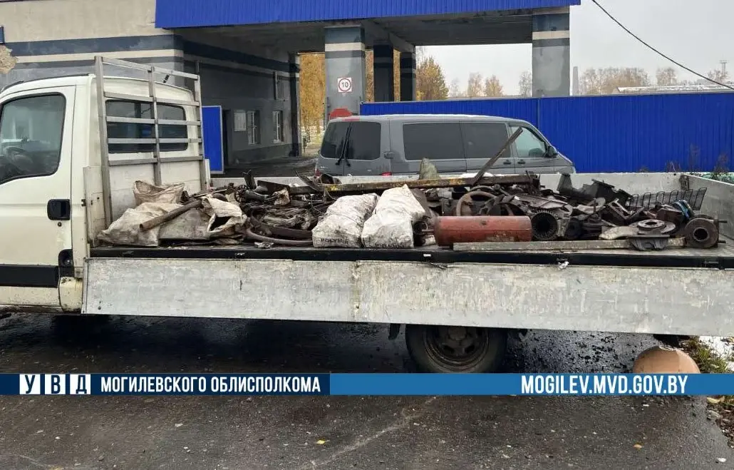 Могилевчанин незаконно перевозил более 1,5 тонн лома черных металлов. Фото: ТГ-канал «Милиция Могилевщины».