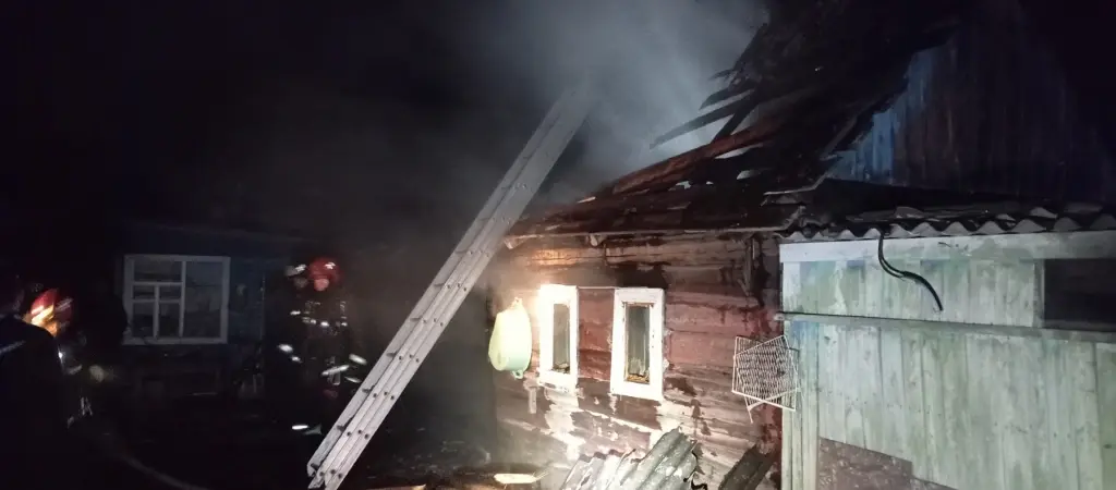 Пожар в деревне Ступени Бобруйского района. Фото: Могилевское областное управление МЧС Беларуси.