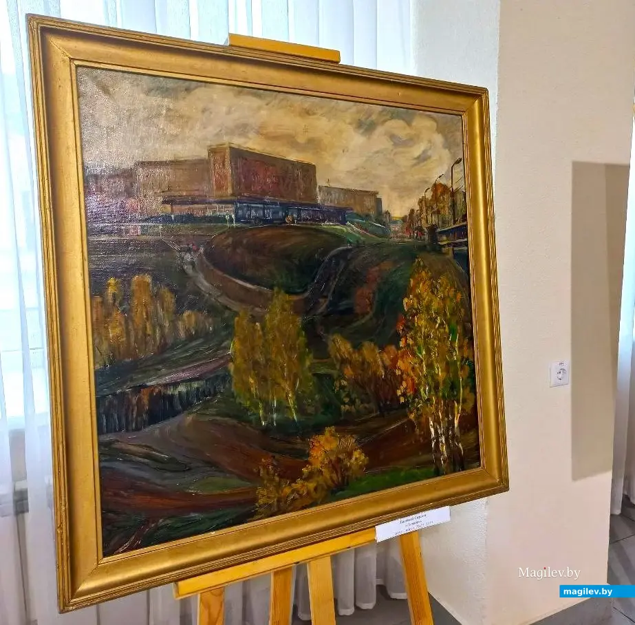 1970 год, Могилев. Пелагеевка и кинотеатр «Октябрь». Художник – Евгений Сорока; холст, масло.