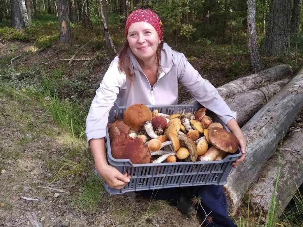 Бобруйчанка Алла Сорокина в лесу под Кличевом. Август 2024 год.