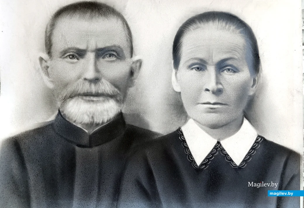 1930-е. Восстановленный портрет деда Нины Андреевны Ивана Даниловича Глаза и бабушки Анны