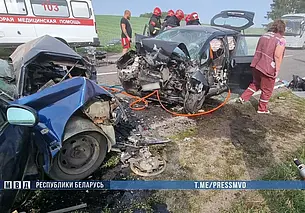 Лобовое столкновение в Круглянском районе: 6 человек доставлены в больницу