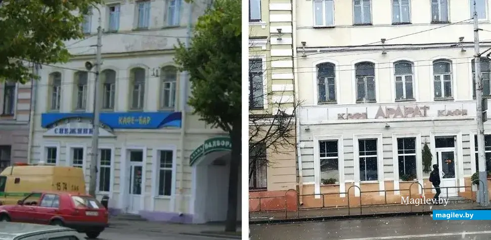 Когда-то здесь была «Снежинка» (слева), а еще в начале 2024 года здесь размещался «Арарат» (справа).