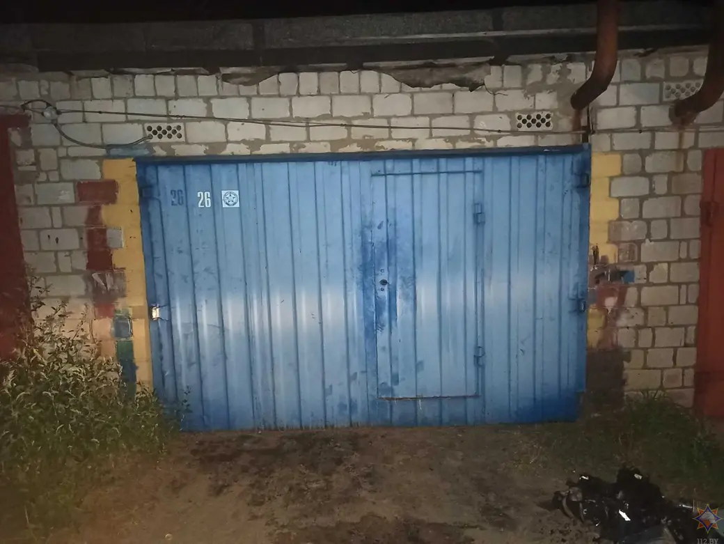 27.08.2024 г. Осиповичи. Пожар в гараже на ул. Проектной. Фото: Могилевское областное УМЧС