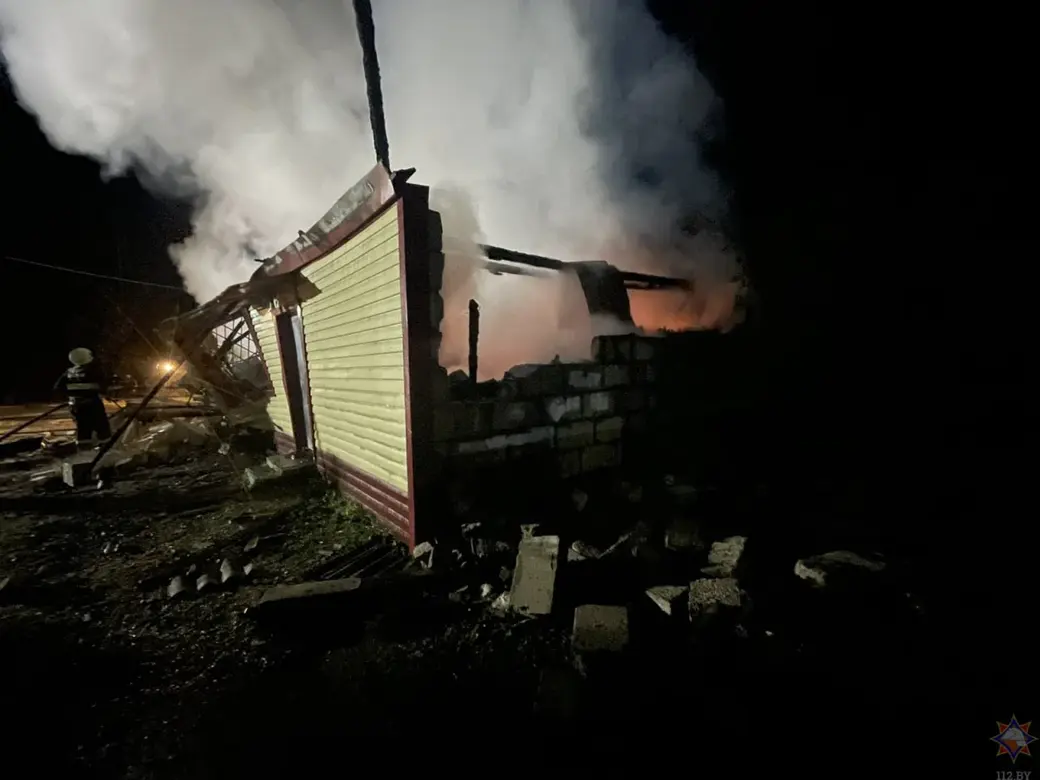 9 сентября 2024 г. Могилевский район. В СТ «Химик» сгорел магазин РАЙПО.