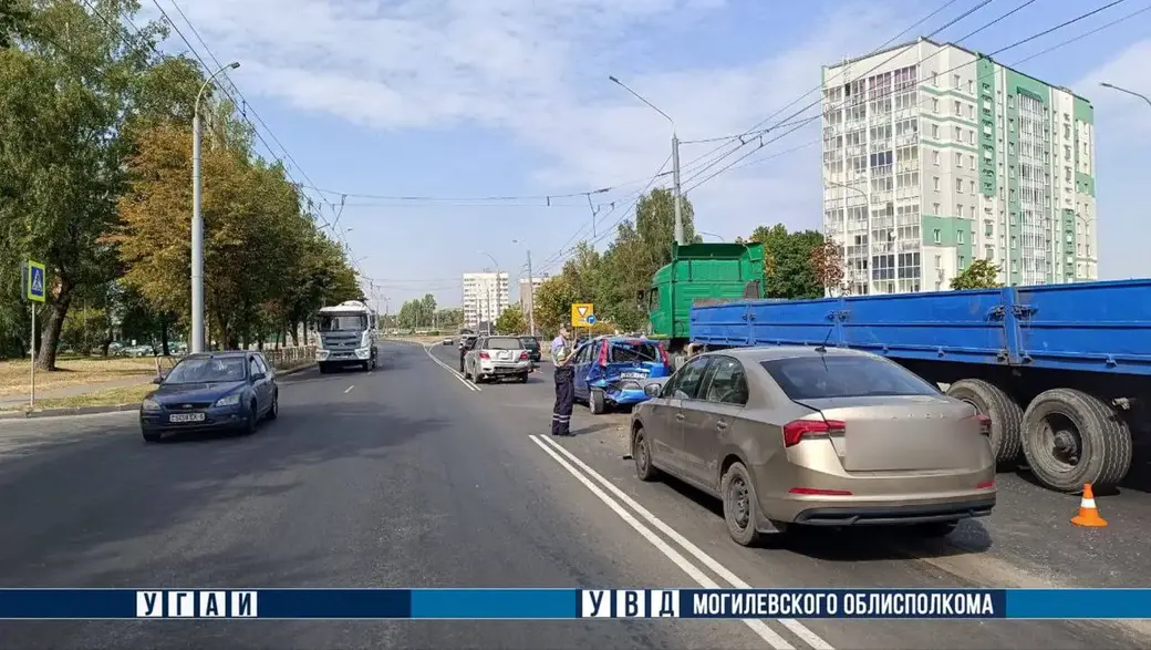 10.09.2024 г. Могилев. ДТП на ул. Челюскинцев. Фото: УГАИ УВЛ облисполкома