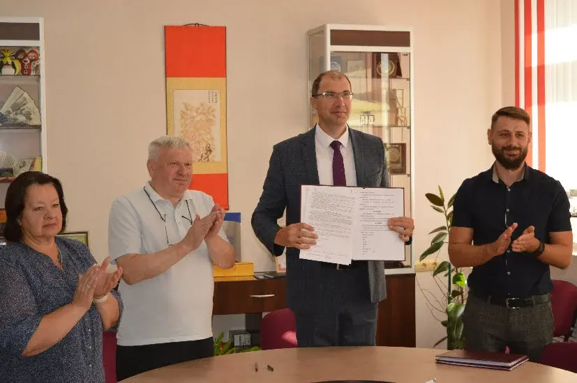 Сентябрь 2024г. Могилев, МГУ имени Кулешова. Церемония подписания Соглашения о создании Института Конфуция с Хэйхэским университетом.