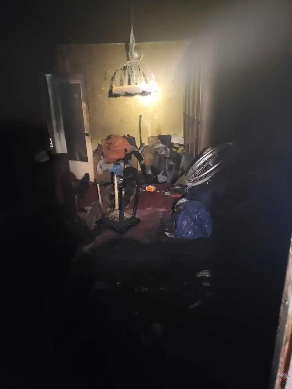 9 января 2024 г. Могилев, Днепровский бульвар. Последствия пожара.