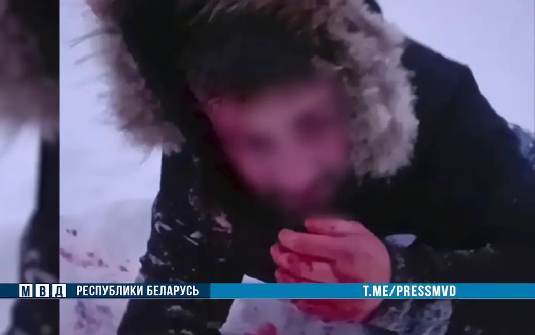 Январь 2024 г. Могилевская область. Задержаны «спортики», избившие двух бобруйчан. Скриншот с видео МВД РБ.