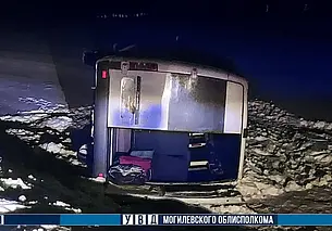 В Могилевском районе опрокинулась маршрутка