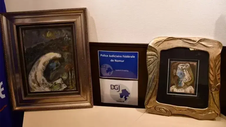 Похищенные в Израиле картины Пикассо и Шагала найдены в подвале дома в Бельгии. Фото: Police judiciaire fédérale Namur.