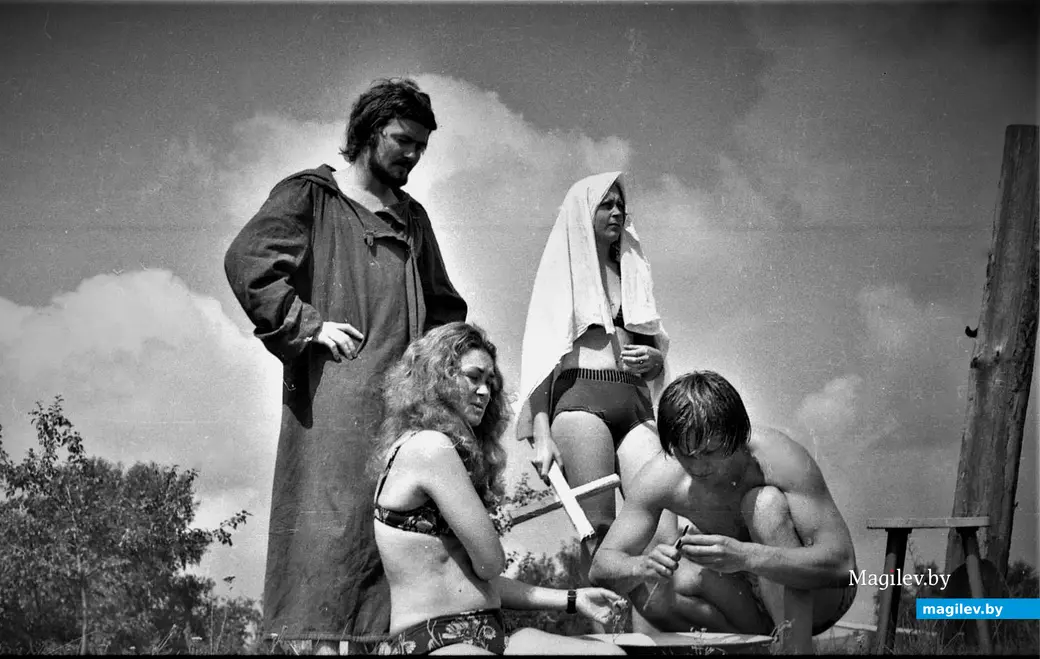 Могилев, 1970-е годы. Во время съемок могилевской версии рок-оперы «Jesus Christ Superstar».