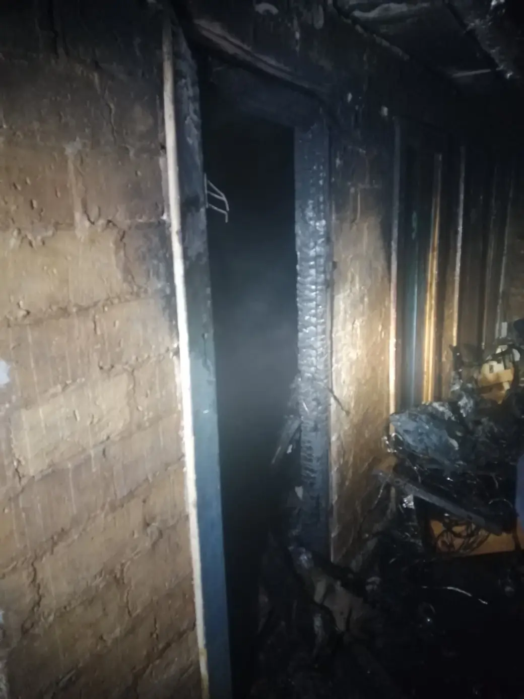 20.01.2024. Бобруйск. Пожар в доме по ул. Черняховского.