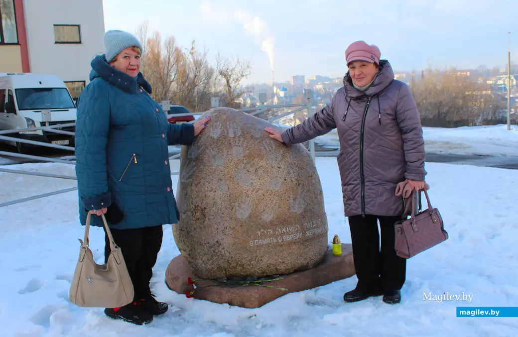 28 января 2024 года. Могилев. Камень по улице Лазаренко в память о погибших в гетто Могилева.