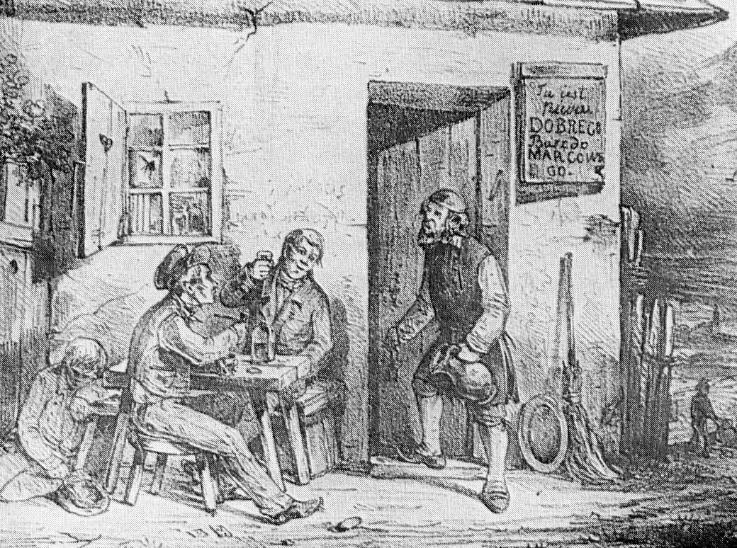 Корчма в предместье. 1830-е гг. © Константин Кукевич. Общественное достояние