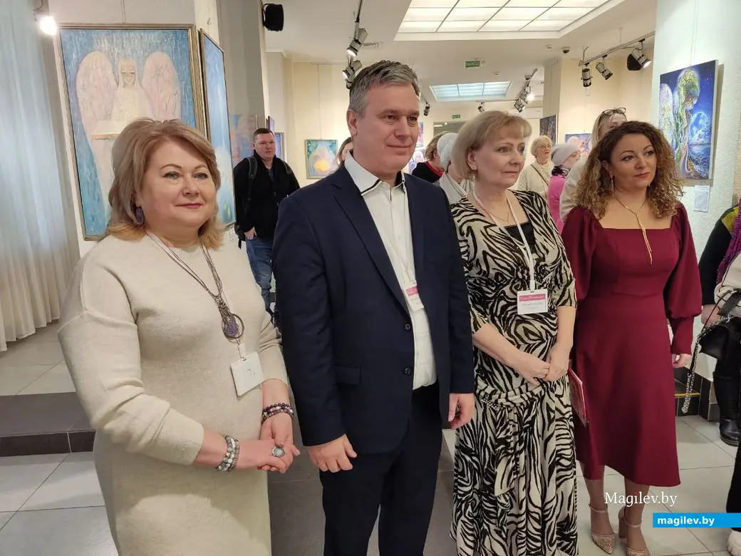 9.02.2024 г. Могилев, выставочный зал. Елена Рыжкова, Валерий Богомолов, Светлана Логутова и Агнесса Воскресенская