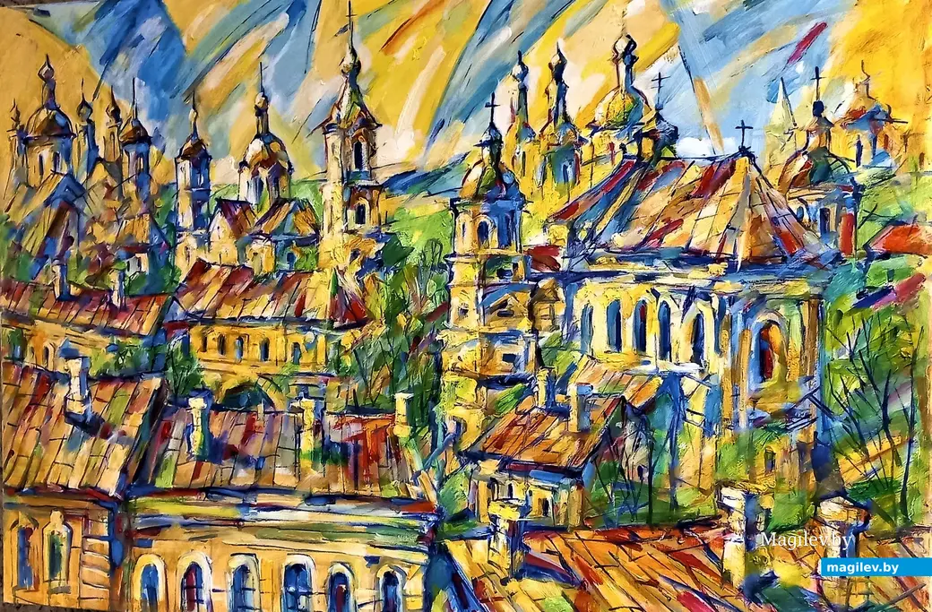 Февраль, 2024 г., Могилев. Картина Игоря Адамовича «Старый город».