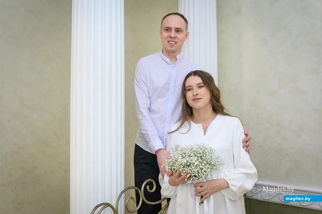14.02.2024. Отдел ЗАГС Бобруйского горисполкома. Свадебная пара. Виктория и Дмитрий