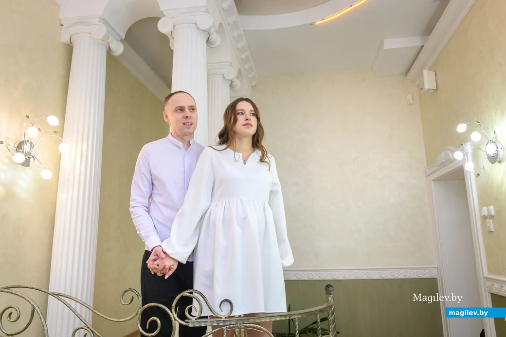 14.02.2024. Отдел ЗАГС Бобруйского горисполкома. Свадебная пара. Виктория и Дмитрий