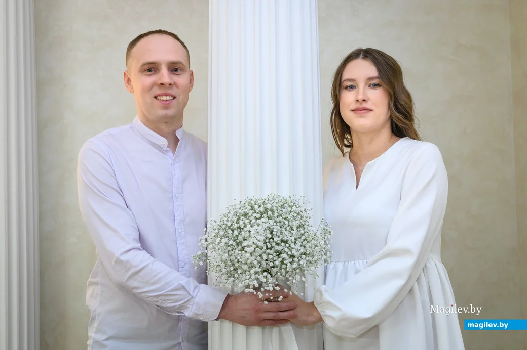 14.02.2024. Отдел ЗАГС Бобруйского горисполкома. Свадебная пара. Виктория и Дмитрий