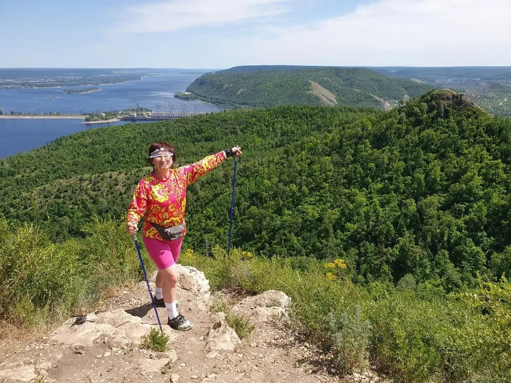 Светлана Шевцова на горе Шишка в Самарской области.