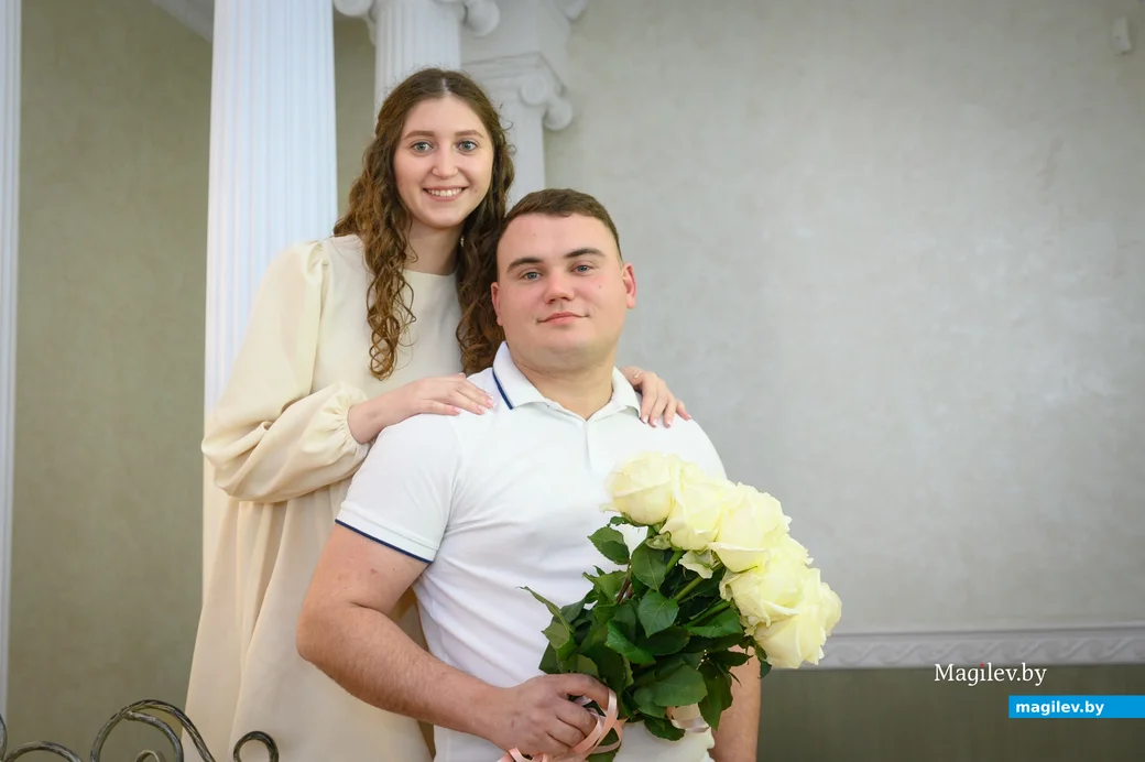 22.02.2024. Отдел ЗАГС Бобруйского горисполкома. Свадебная пара Евгений и Юлия Демиденко.