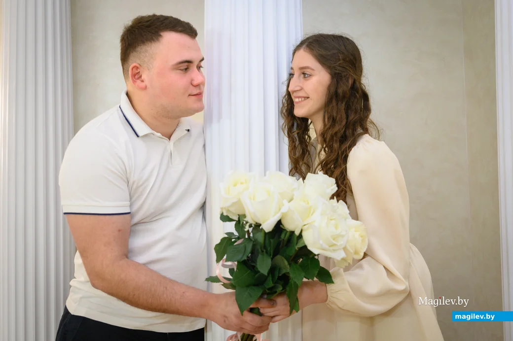22.02.2024. Отдел ЗАГС Бобруйского горисполкома. Свадебная пара Евгений и Юлия Демиденко.