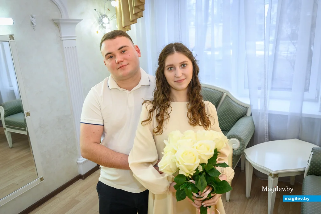 22.02.2024. Отдел ЗАГС Бобруйского горисполкома. Свадебная пара Евгений и Юлия Демиденко.