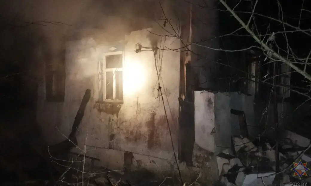 28.02.2024 г. Мстиславский район, деревня Лютня. Фото с места происшествия предоставлено Могилевским областным УМЧС