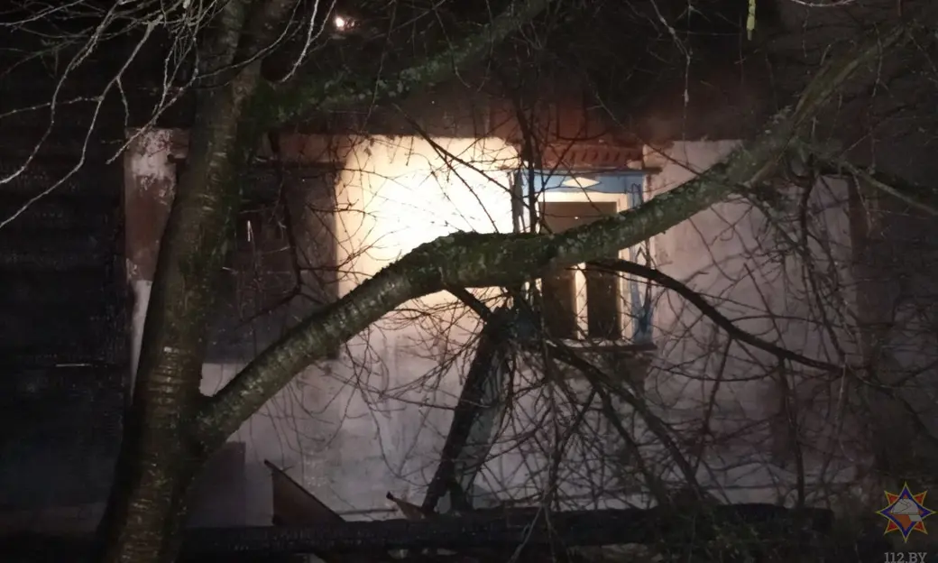 28.02.2024 г. Мстиславский район, деревня Лютня. Фото с места происшествия предоставлено Могилевским областным УМЧС